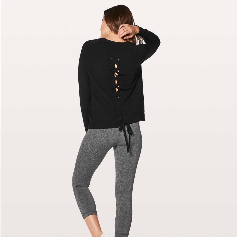Lululemon Tied To You Sweater Womens Lace-Up Back